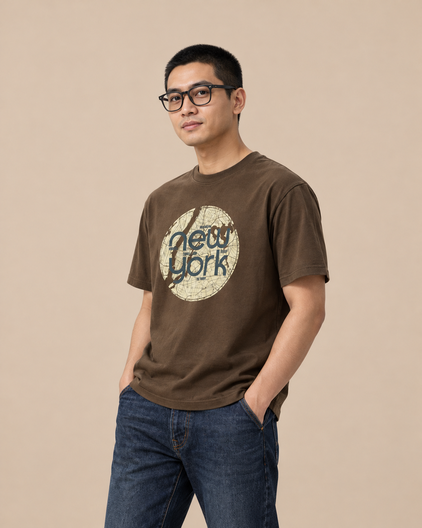 Áo Tshirt Cổ Tròn Nam NEW YORK - 1