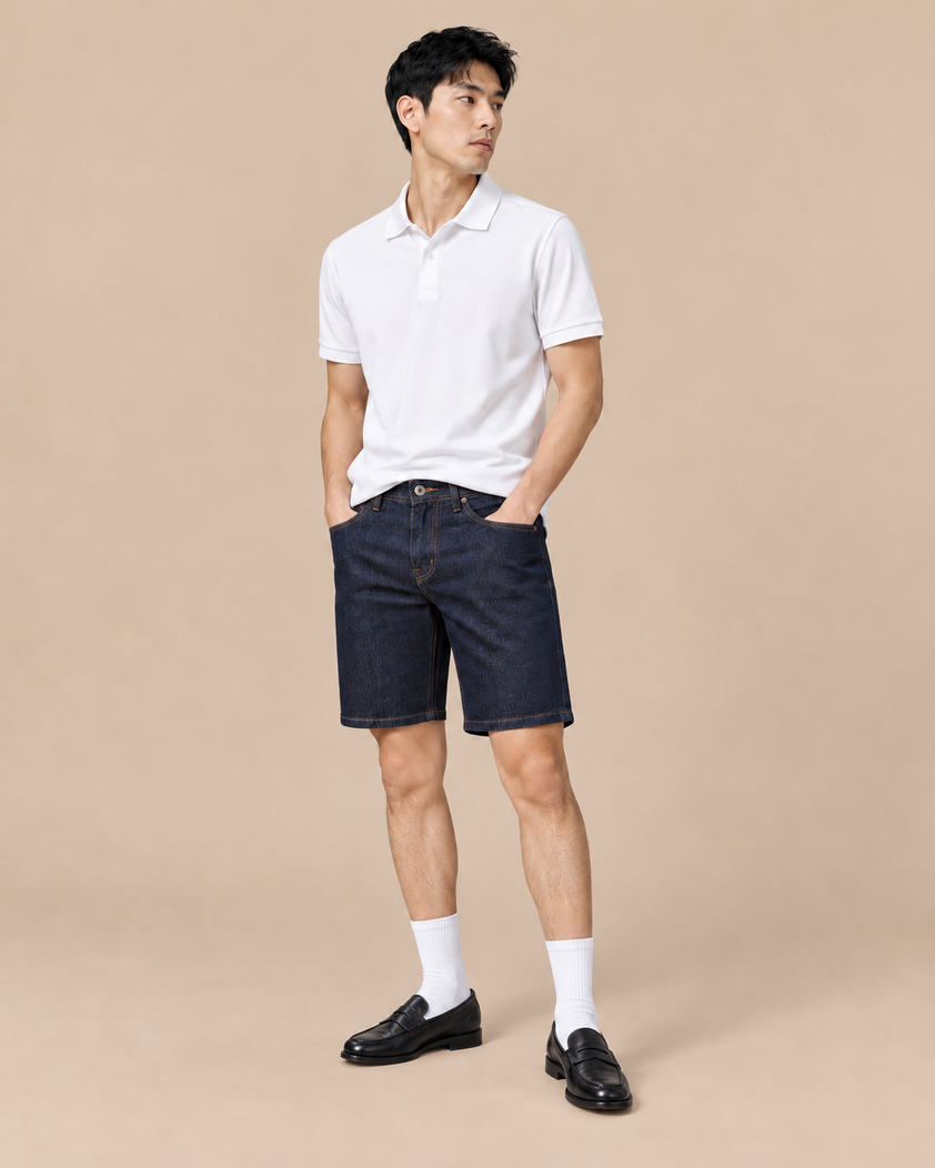 Quần Short Denim Nam Dáng Ôm - 1