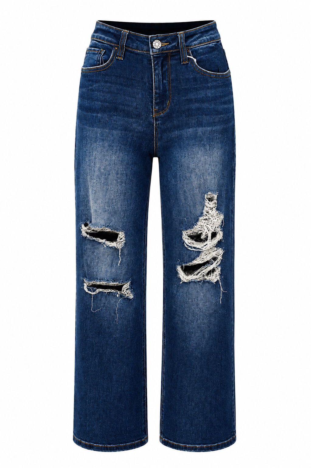 Quần Jeans Nữ Ống Loe Rách Gối - 2