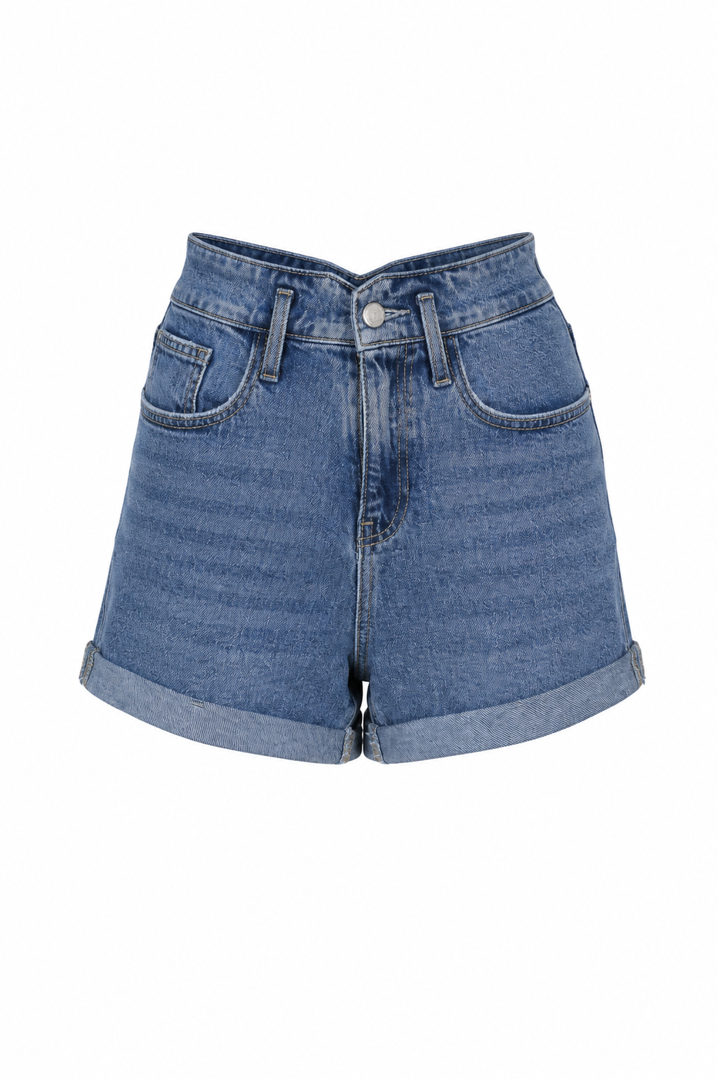 Quần Short Denim Nữ Cạp Cao - 2