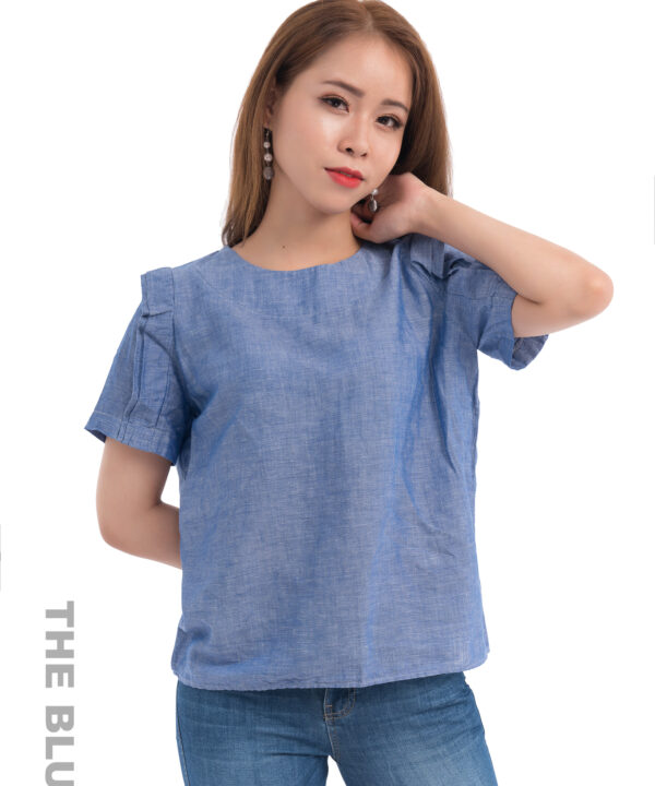 Miss Blue Short-Sleeve Shirt HK18-UB259